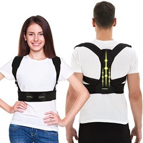 SHAPERKY Redresse dos correcteur de posture, orthèse réglable pour le haut du dos, support de la mémoire musculaire, soulagea