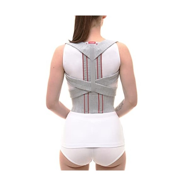 Lauma Medical, Correcteur de posture avec inserts métalliques pour femme et homme, Ajustable, Respirant, Soulagement de la do