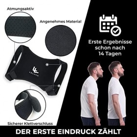 LELUVA Correcteur de posture correcteur de posture pour une posture saine, dos droit, réglable, noir