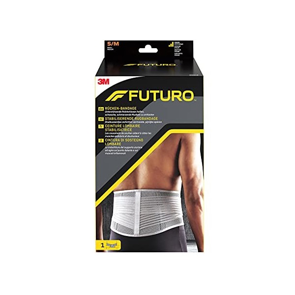 FUTURO Ceinture Lombaire Stabilisatrice - Les Coussinets de Soutien aident à cibler les Muscles Endoloris et Douloureux - S/M