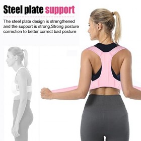 AIOUTGOGO Correcteur de posture, Soutien dorsal et correction de posture du dos Renfort Dorsal Respirant Ajustable confortabl