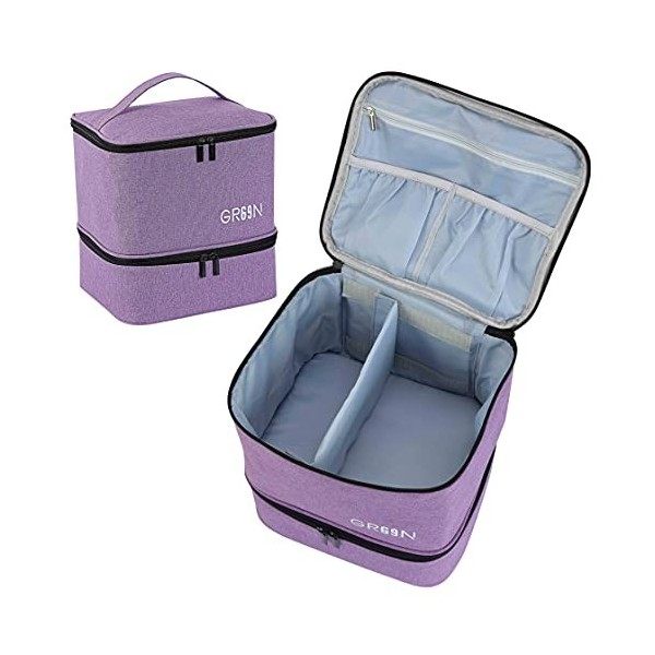 GR69N Organisateur de vernis à ongles et étui de lampe à ongles portable pour 30 flacons 15 ml et kit à ongles et 1 lampe à