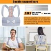 Aollop Correcteur de posture pour homme et femme – Attelle dorsale avec bandes élastiques respirantes réglables et barres de 