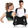 Ceinture Correcteur de Posture, pour Hommes ou Femmes - Tour de poitrine de 90 à 120 cm - Lavable et Ajustable - Idéale pour 