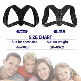 CHUNWILL Correcteur de Posture Dos Ceinture Dorsale Réglable pour Maintien Dos Droit pour Soulage les Douleurs du Cou, Des Ép