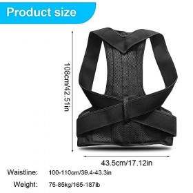 XPEX Correcteur de Posture Homme,Redresseur de Dos pour Soulager Les Douleurs Lombaires, Ceinture Dorsale Homme, Correcteur d