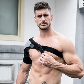 Totill Attelle Épaule à Bandage Réglable, Épaulière en néoprène Maintien Épaule Gauche avec Droite de ladulte Femme Homme, S