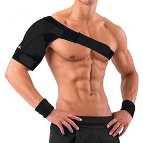 supregear Support Dépaule Attelle Réglable, Manchon Compression, Immobilisation du Bras avec Pochette Chaude/Froide pour Hom