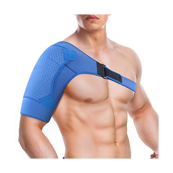 Soutien dÉpaule de Compression Epaulière Sangle Réglable pour Homme et Femme, Bandage Épaule pour Manchette de Rotateur Bles