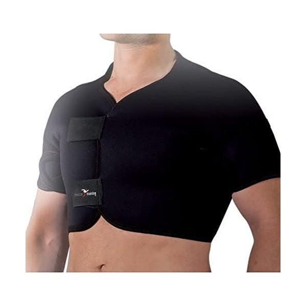 Precision Training Orthèse de Support dépaule Complet Mixte_Adultes, Noir/Rouge, Taille XL