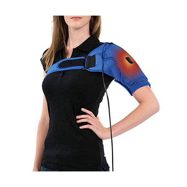 Shoulder Support Brace Adjustable Shoulder Wrap with Navy blue fork design, Suitable for Men and Women,Left and Right, Small 