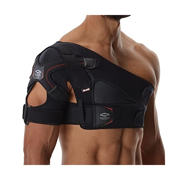 Shock Doctor Epaulière avec Controle de stabilité par Strap Mixte Adulte, Noir, L Lot de 1 Epaulières