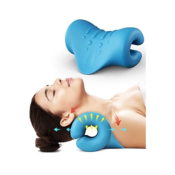 Relax du cou et des épaules,appareil de traction cervicale portable,étireur de cou,correction de la posture cervicale,coussin