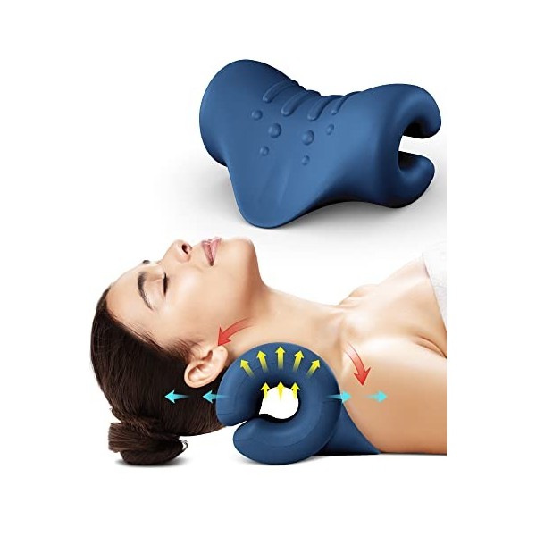 Relax du cou et des épaules,appareil de traction cervicale portable,étireur de cou,correction de la posture cervicale,coussin