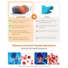 NIMOOD Coussin Cervicales Douloureuses avec Chauffage au Graphène, Neck Relax de Zen Body du cou et des épaules pour Soulager