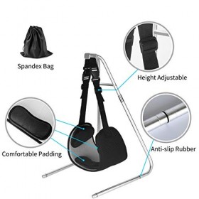 Toogel Hamac de Cou, Traction Cervicale pour Douleur au Cou Soulage Fatigue Cervicale Portable avec Support Amovible en Alumi