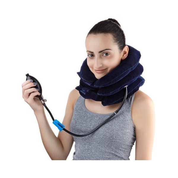 Cervical Cou Traction Appareil FDA Enregistrée ✮ Gonflable & Cou Réglable Paire D em Bauchoir Col pour Maison Traction Dos A