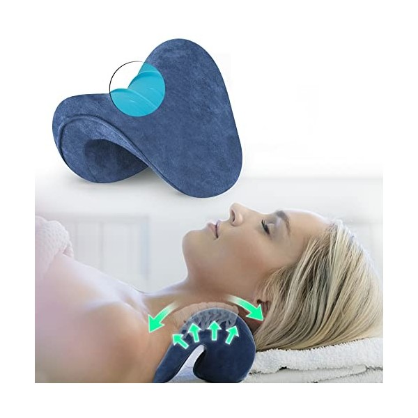 GINEKOO Écarteur de cou avec point de massage - Appareil de traction cervicale et relaxant pour le cou et les épaules - Oreil