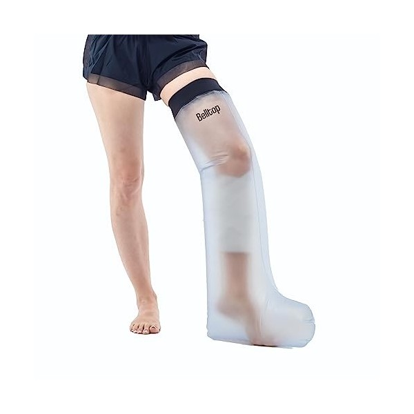 Protège plâtre jambe entière imperméable. Couvre-jambes en plâtre pour le bain. Réutilisable, résistant et antidérapant. Prot