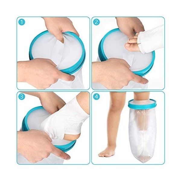 DOACT Protège Plâtre Étanche Enfant Protection Platre Jambe, Sac Protection Platre Enfant Imperméable pour Douche pour Gardan