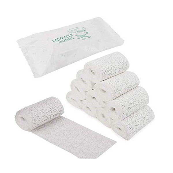 KNECKES Original Bandes de plâtre pour Moulage Ventre Femme Enceinte 10 Rouleaux | Séchage Rapide | Kit Moulage en plâtre é