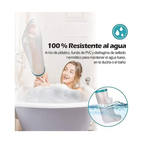 Polaland Protège Plâtre Étanche Housse de Protection Pansement pour Plaie de Jambe, Cassées, Brûlures, Tatouages Bandage en D