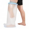 Protecteur de pied de douche extra large Sumifun, couvre-jambes imperméables pour adultes avec fond de rembourrage antidérapa