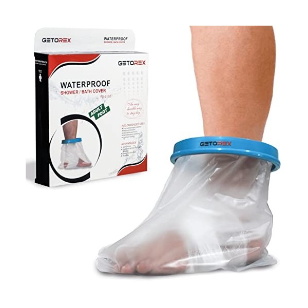 GETOREX Protection de skyole imperméable pour chevilles pour adultes pour pieds blessés, housse hermétique pour garder au sec