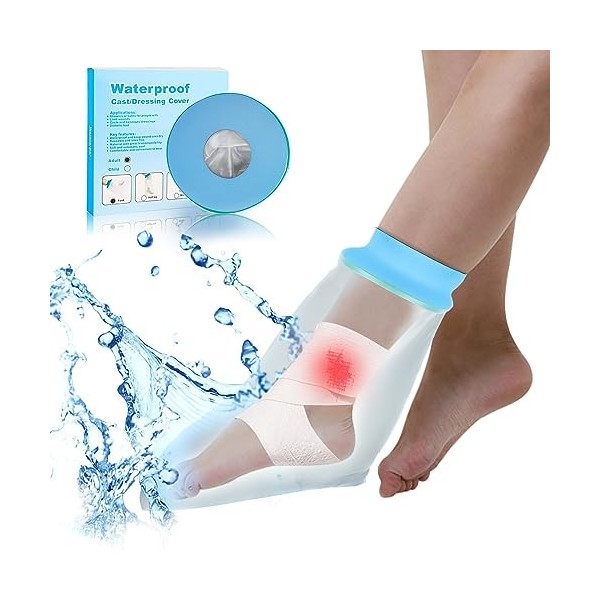 SUPERNIGHT Housse imperméable pour plâtre de pied pour douche et bain - Protection des pieds étanche réutilisable - Protectio