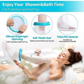 wlertcop Housse de plâtre pour pied de douche, protection imperméable pour orteils, jambe, plaie de douche, cheville, brûlure
