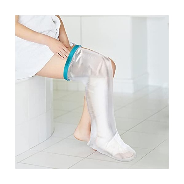 Leg Cast Cover Bath Protection Leggings Adulte Longues Jambes 104Cm Long Pp Glue Silicone Matériel Sécurité Wound Covers Blue