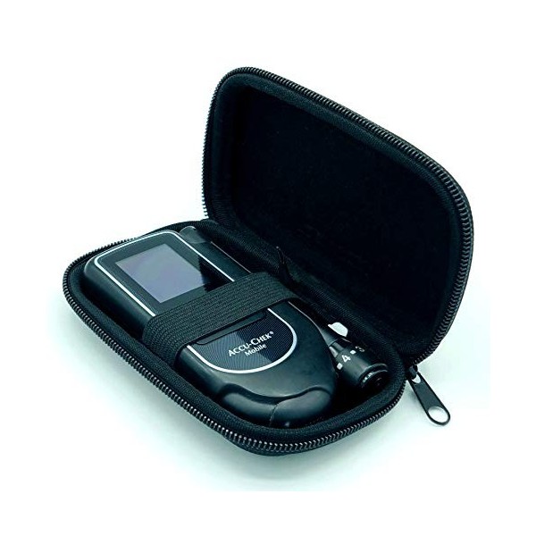 Étui rigide pour batterie Chek Mobile - Sac banane pour diabétique - Noir