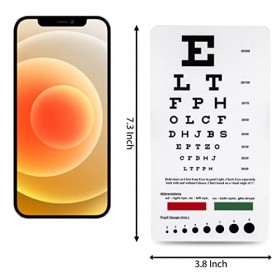 Snellen Pocket Eye Chart avec lignes rouges et vertes