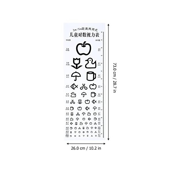 ULTECHNOVO Tableaux des Yeux pour Examens De La Tableau des Yeux Standard pour Enfants Tableau des Yeux pour Enfants Examen D