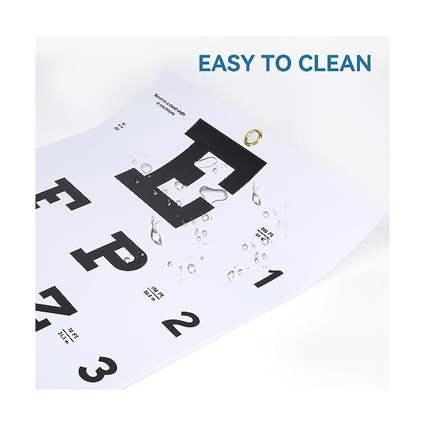 AISITESY Snellen Eye Chart avec autocollant de fixation 27,9 x 55,9 cm, pour examens de la vue, idéal pour le médecin, lécol