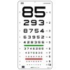 Snellen "Numéro" Eye Chart avec lignes rouges et vertes Taille 56 x 28 cm