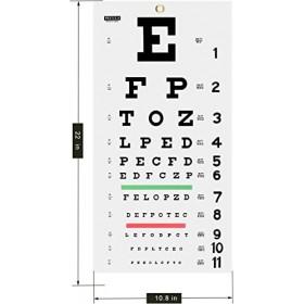 PECULA Tableau oculaire, tableau œil-de-snellen, tableau mural avec pointeur manuel et obturateur oculaire pour examens ocula