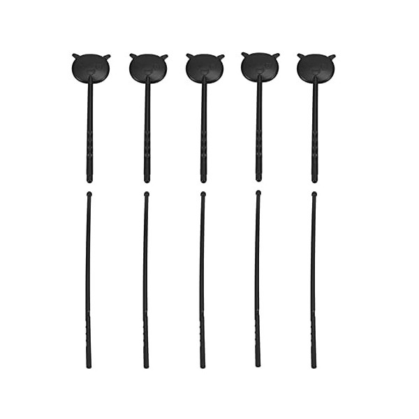 DELURA Lot de 5 occlusions occlusives noires avec pointeurs en plastique professionnel pour examen de la vision