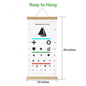 Tableau pédiatrique pour enfants de maternelle, test dacuité visuelle pour enfants, tableau mural avec cadre en bois et toil