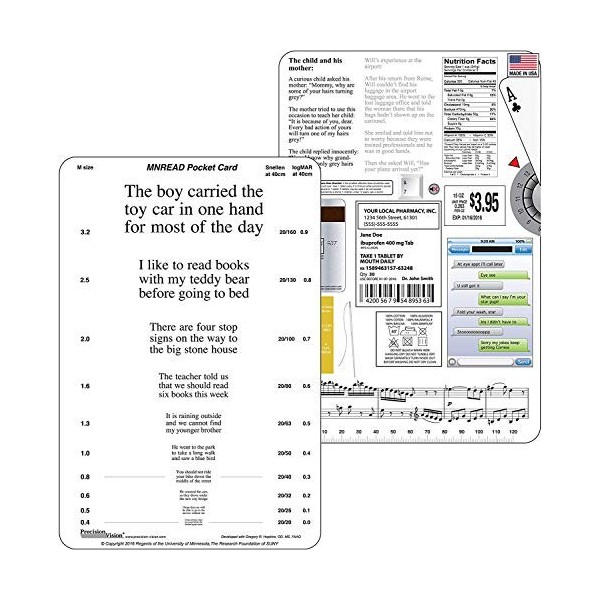 MNRead Pocket Eye Chart Test