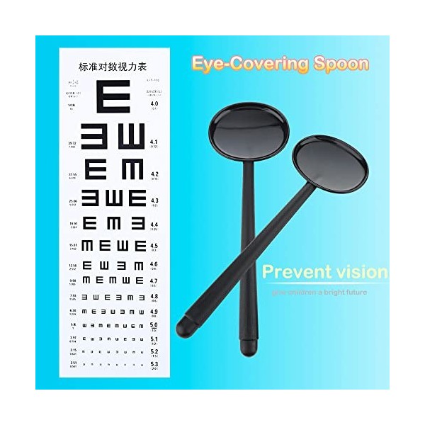 Lot de 6 obturateurs oculaires en plastique noir pour examen de la vision