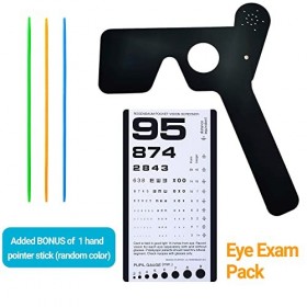 Ezyaid Lorgette - Occluder oculaire de poche Rosenbaum et mini pointeur de main pour examen des yeux
