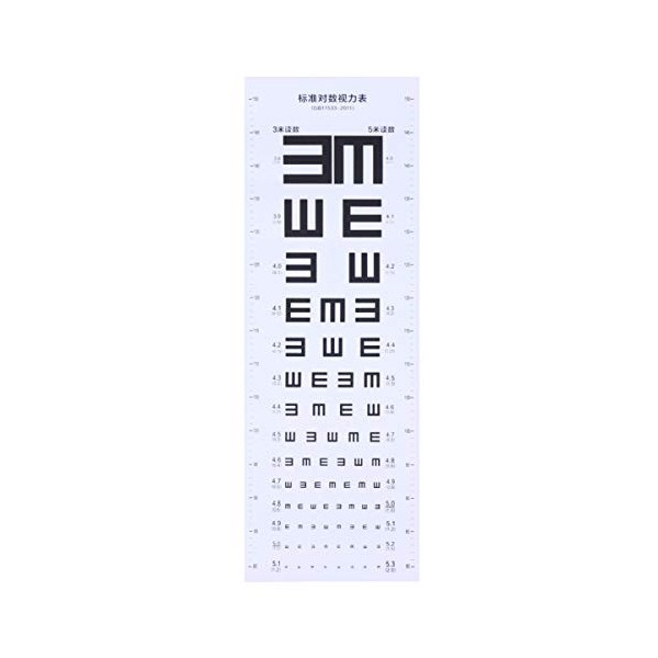 Iplusmile Tableau de poche épais en plastique de qualité supérieure Carte de test Visuelle Carte de test pour les yeux et tab