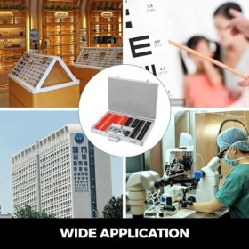 HEDUSA Kit de lentilles dessai en Plastique, 266 pièces, lentille Optique en Plastique, équipement doptométrie, Accessoires