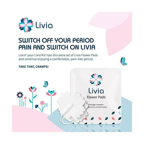 Livia Flower Pads| Le bouton stop pour les règles douloureuses| Soulagement des douleurs menstruelles et dendométriose| sans