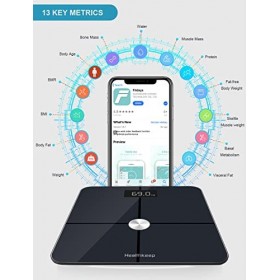 Pèse Personne Impédancemètre ITO, Balance Connectée, Balance Pèse Personne avec 13 Données Corporelles, Balance Impédancemètr