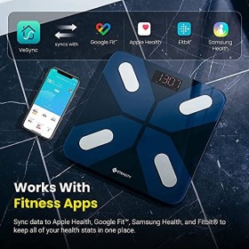 Etekcity Pèse-personne numérique Bluetooth avec application intelligente pour le poids corporel, la graisse, lIMC, la masse 