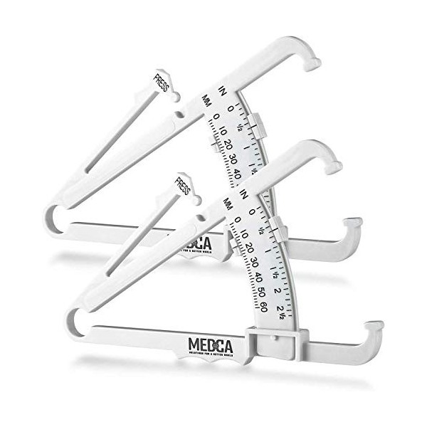 Medca - Lot de 2 compas de graisse corporelle - Analyseur de graisse corporelle - Outil de mesure de lIMC - Mesure la graiss