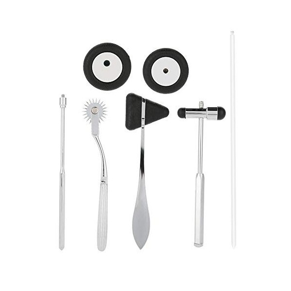 Lot de 5 fourches daccordage, kit de neurologie marteau neurologique réflexe neurologique avec tête triangulaire pointue en 