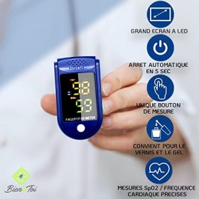 Oxymetre de doigt professionnel/écran à LED/saturometre de pouls/moniteur de fréquence cardiaque électronique/saturation en o
